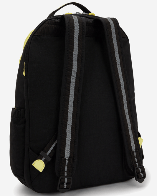 Kipling Seoul Lap Pocket Black Pocket Bl حقيبة ظهر كبيرة مع قسم للابتوب I9531-8EP
