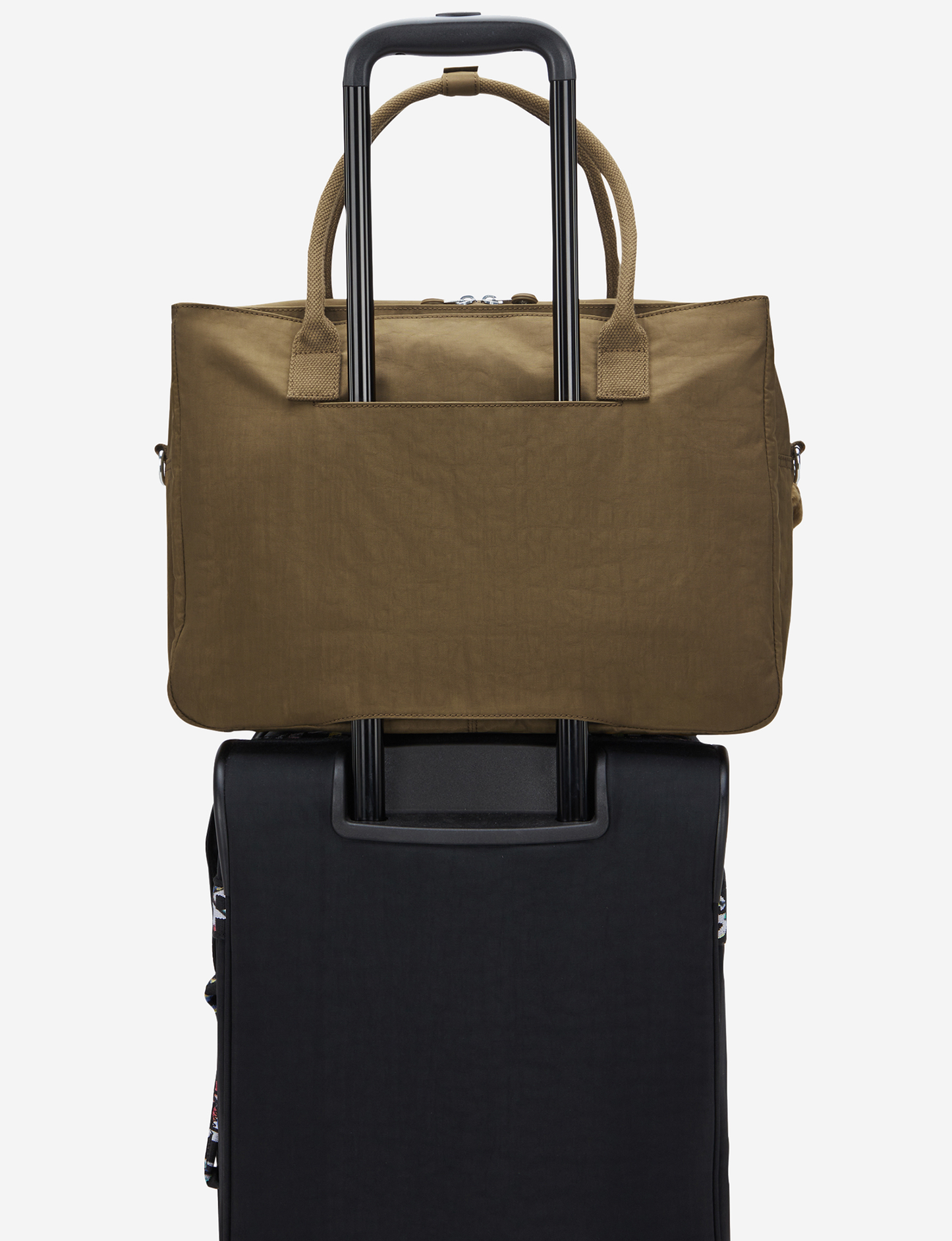 KIPLING حقيبة عامل سوبر Smooth Khaki للعمل (مع حزام كتف قابل للإزالة) I4444-1NA