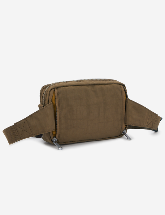 KIPLING Abanu Multi Smooth Khaki حقيبة كروسبودي صغيرة قابلة للتحويل إلى حقيبة خصر (مع حزام كتف قابل للإزالة) I3795-1NA