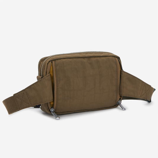KIPLING Abanu Multi Smooth Khaki حقيبة كروسبودي صغيرة قابلة للتحويل إلى حقيبة خصر (مع حزام كتف قابل للإزالة) I3795-1NA