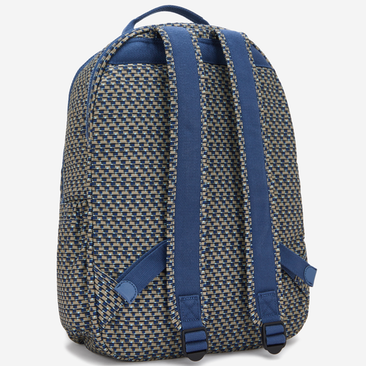 حقيبة ظهر KIPLING Seoul Lap Blue on Wire الكبيرة (مع جيب للكمبيوتر المحمول) I5674-9PC
