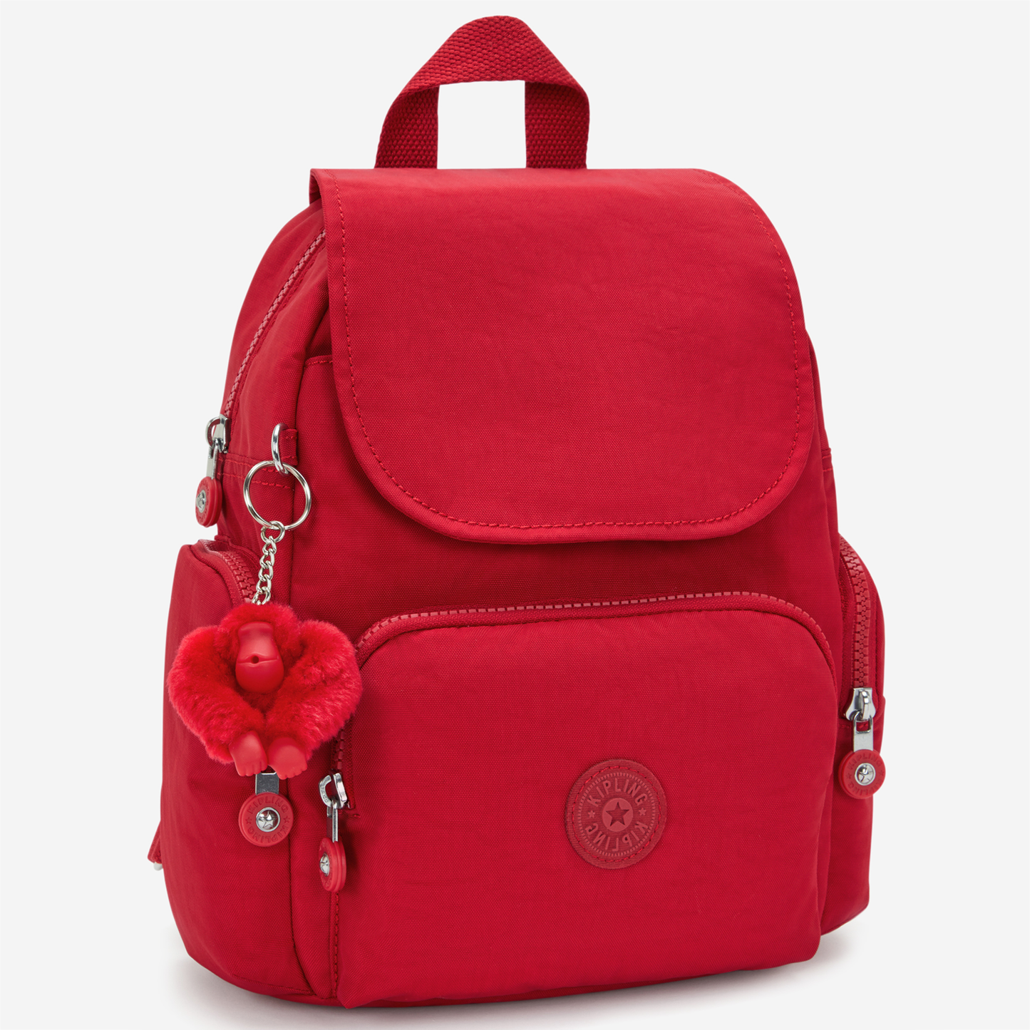 حقيبة ظهر صغيرة KIPLING City Zip Mini باللون الأحمر الياقوتي مع أحزمة قابلة للتعديل I6046-1NW