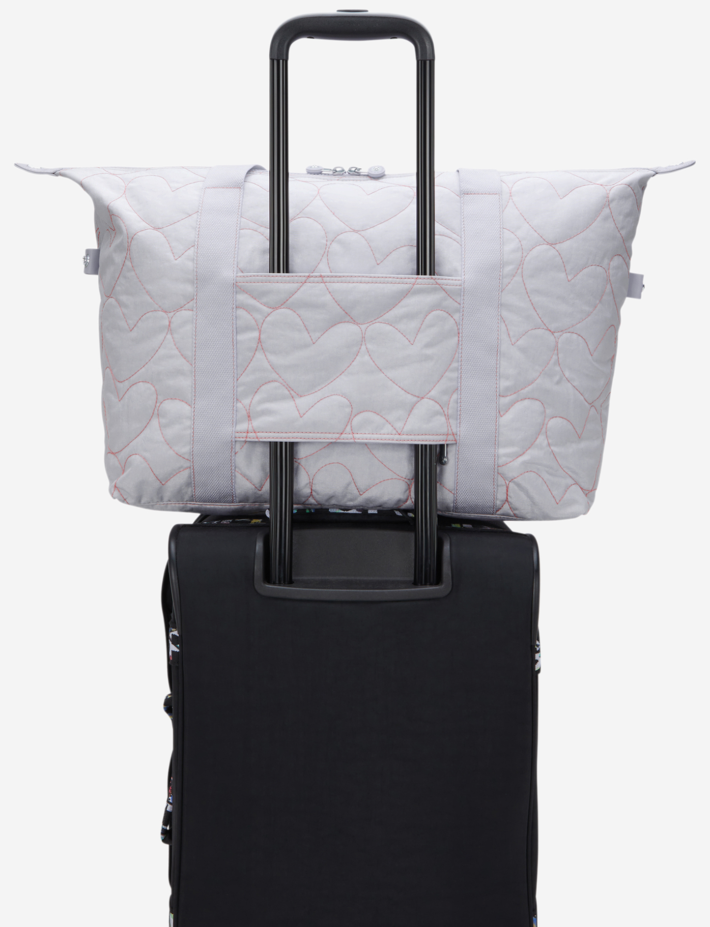 KIPLING Art M Hearts Shimmer حقيبة تسوق كبيرة I9786-MO6