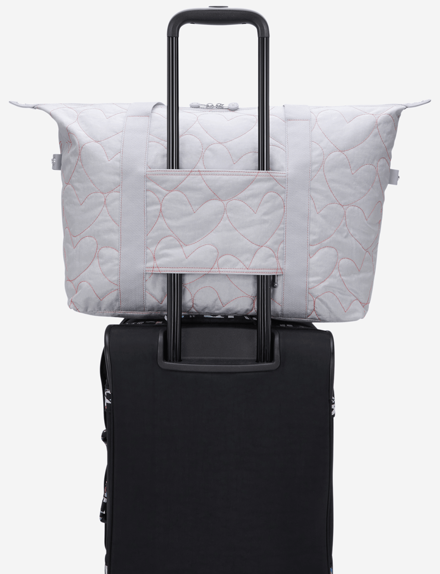 KIPLING Art M Hearts Shimmer حقيبة تسوق كبيرة I9786-MO6