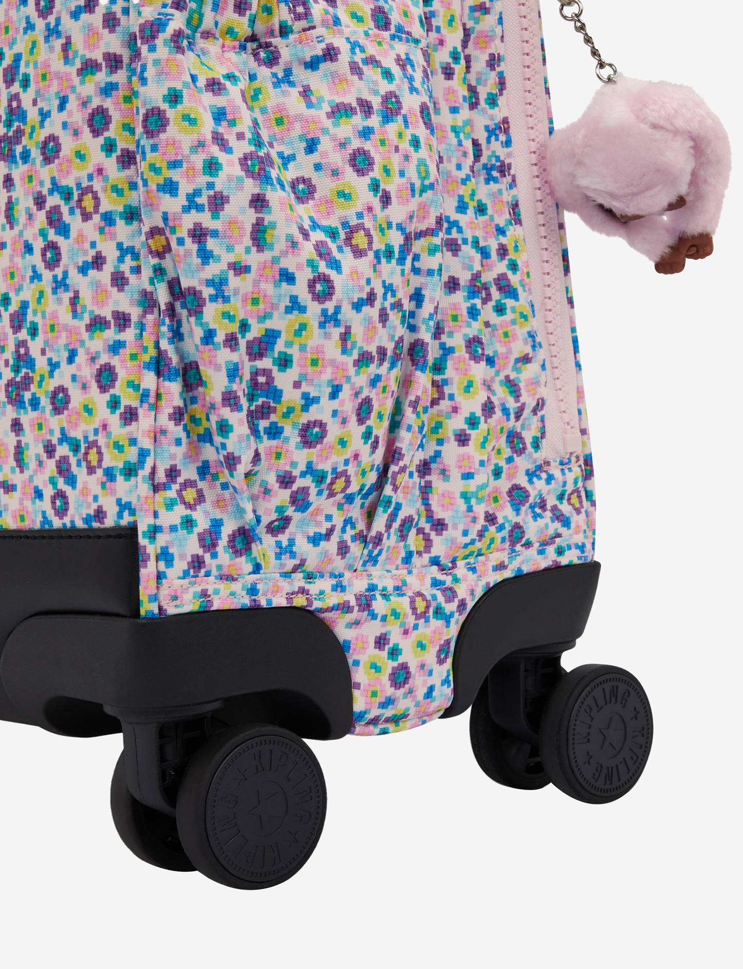 KIPLING New Storia Digi Flower Prt حقيبة مدرسية بعجلات للأطفال مع جيب للابتوب I4847-7ER