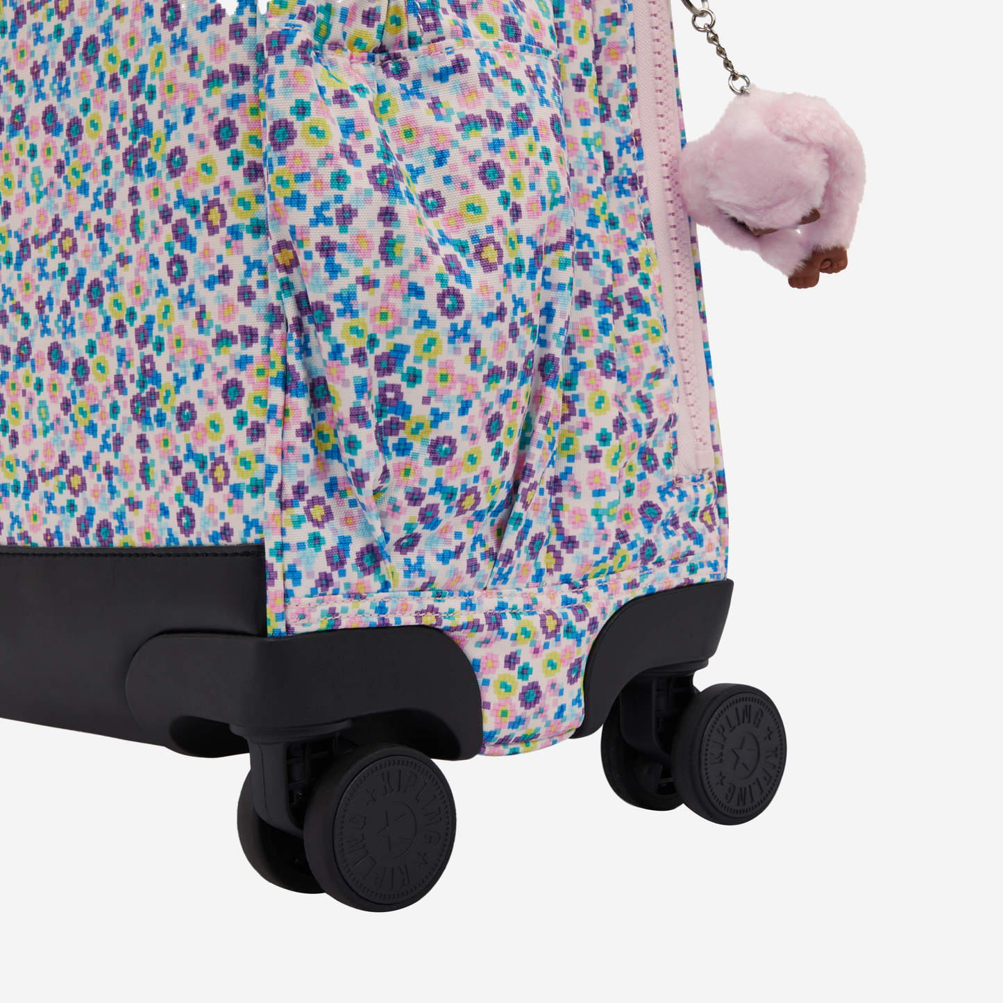 KIPLING New Storia Digi Flower Prt حقيبة مدرسية بعجلات للأطفال مع جيب للابتوب I4847-7ER