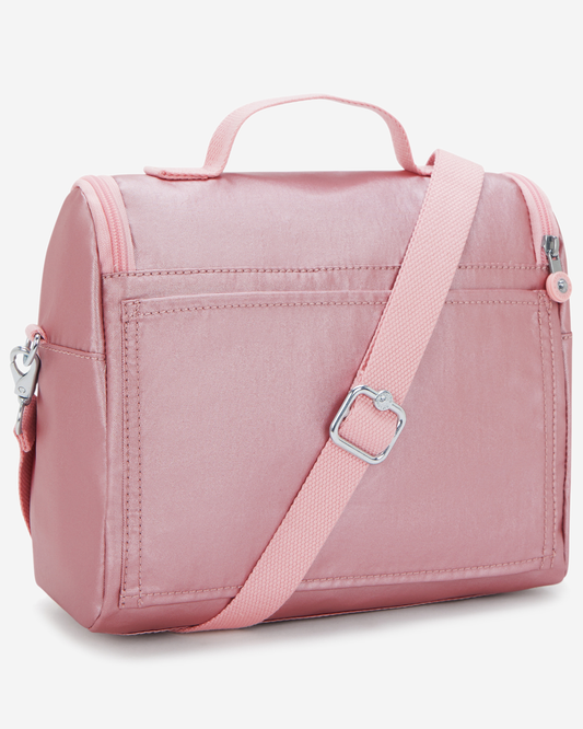 Kipling New Kichirou Bronze Pink Met Large LunchBag with Trolley Sleeve I5356-3MD