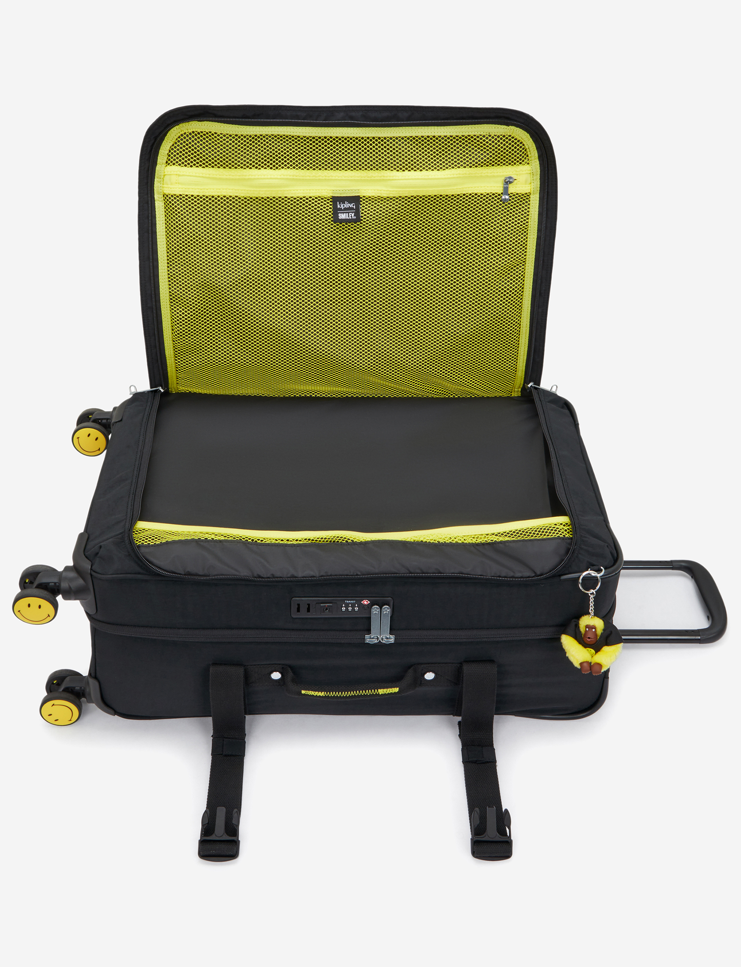 KIPLING Spontaneous M Yell Fun Black حقيبة أمتعة بعجلات متوسطة I8688-1KS