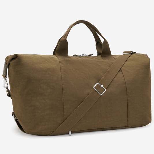 KIPLING Bori Smooth Khaki Large weekender (with trolley sleeve and removable shoulderstrap) I4582-1NA