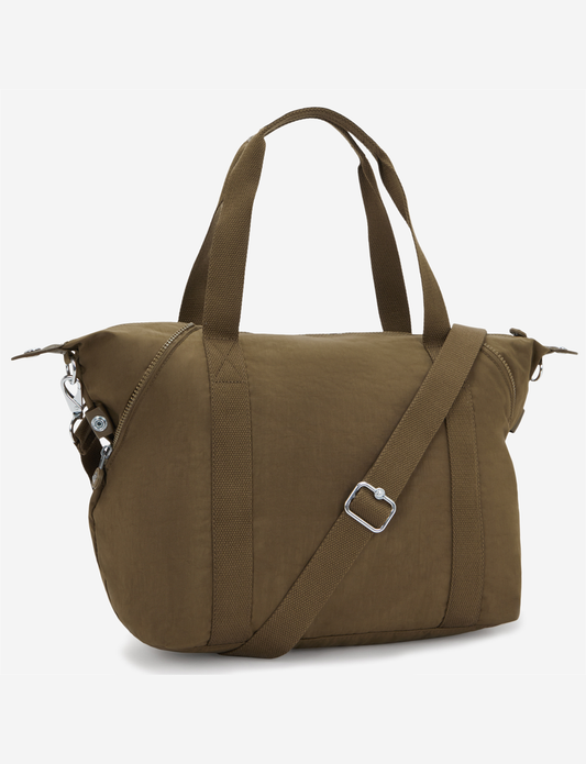 حقيبة يد متوسطة KIPLING Art Smooth باللون الكاكي (مع حزام كتف قابل للإزالة) 10619-1NA