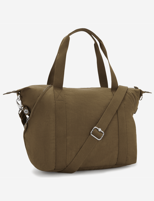 حقيبة يد متوسطة KIPLING Art Smooth باللون الكاكي (مع حزام كتف قابل للإزالة) 10619-1NA