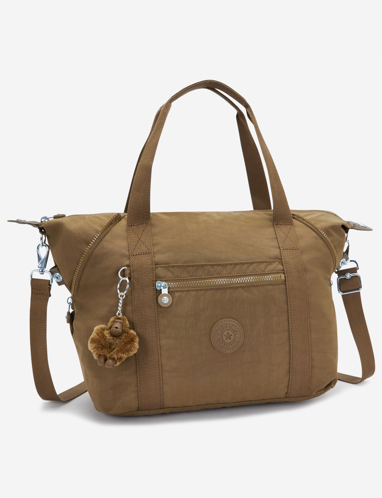 حقيبة يد متوسطة KIPLING Art Smooth باللون الكاكي (مع حزام كتف قابل للإزالة) 10619-1NA