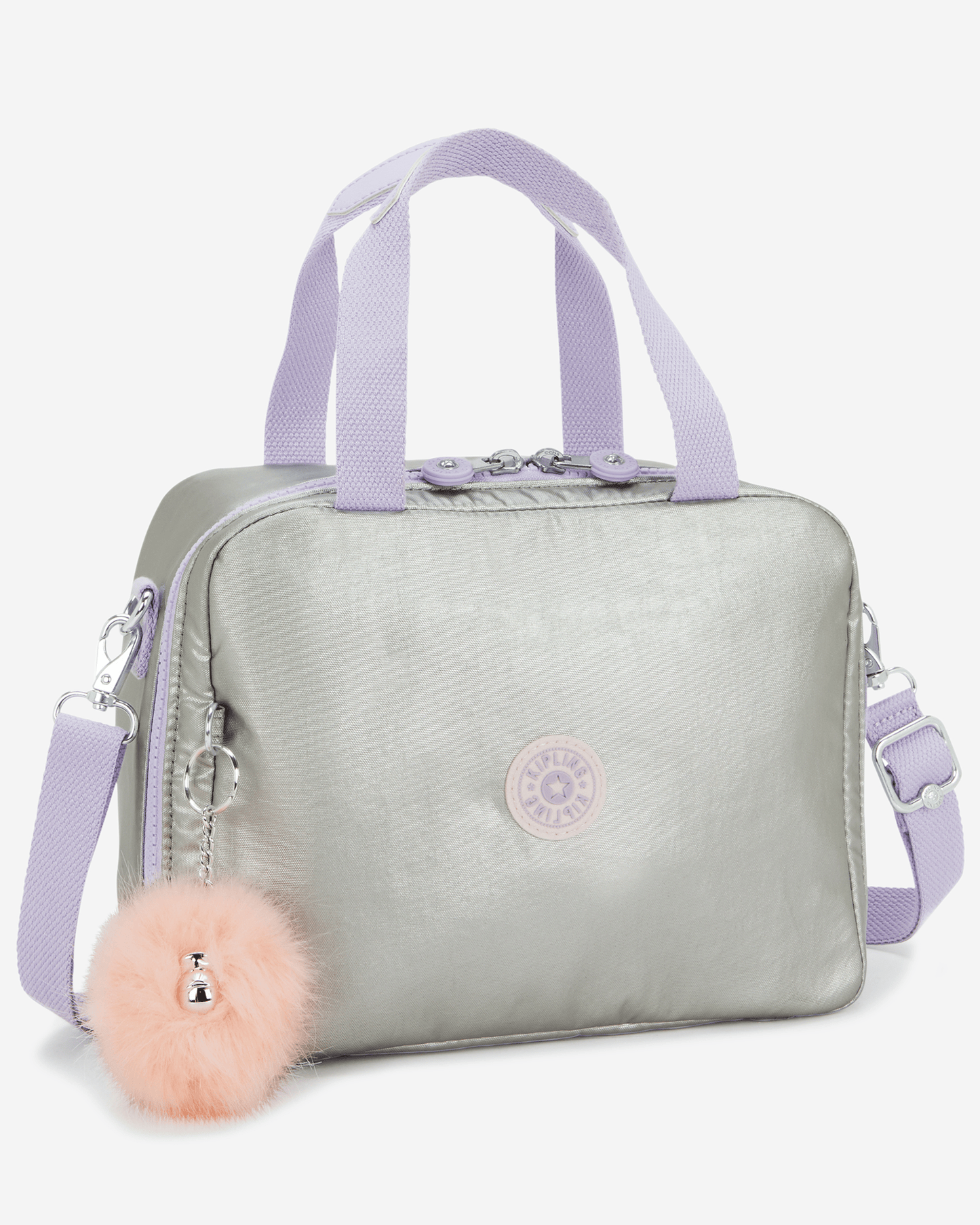 Kipling Miyo Silver Glow حقيبة غداء كبيرة مزودة بكم للعربة I7363-54M