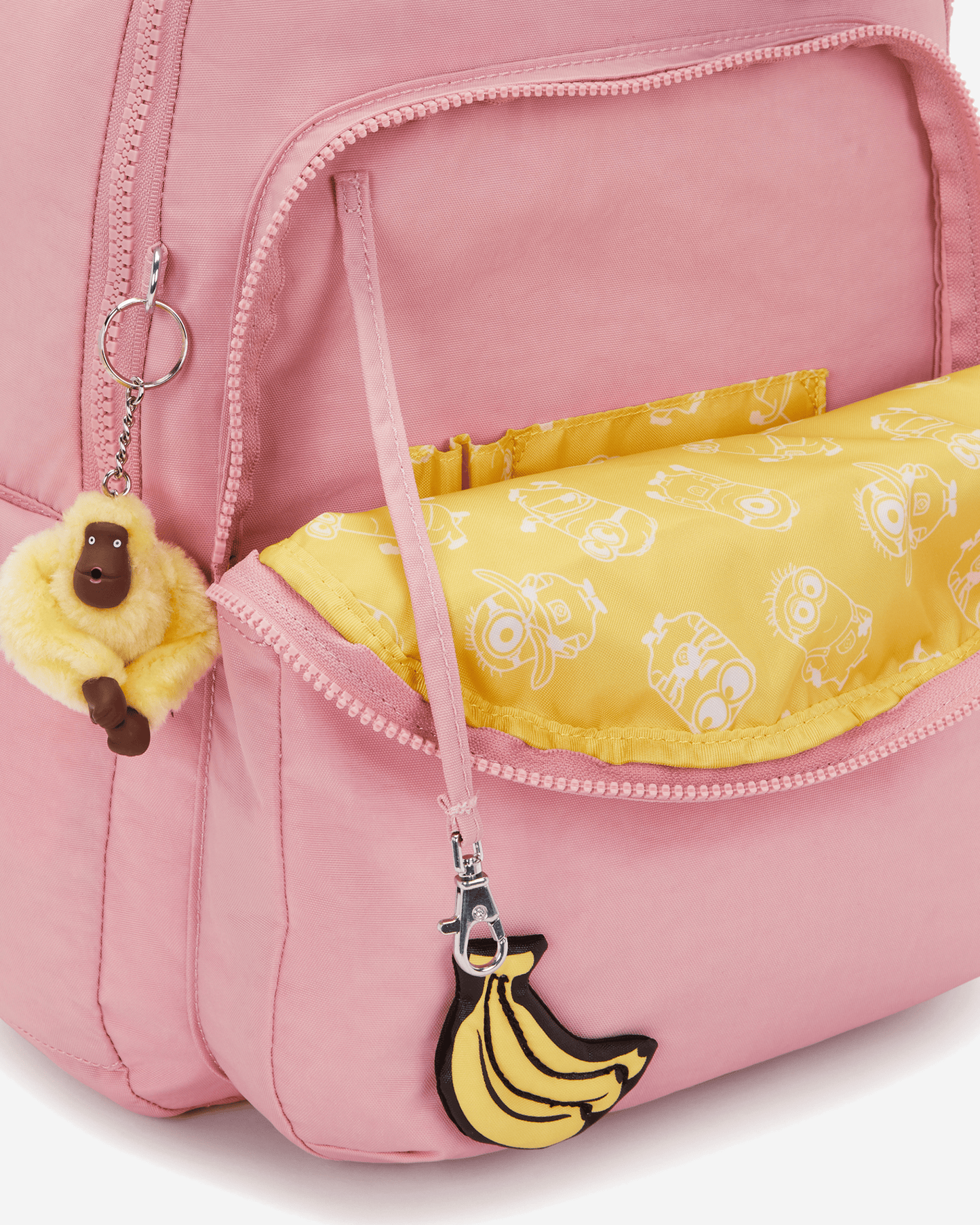 حقيبة ظهر كبيرة من Kipling طراز Seoul Lap Pink Daisy مع حجرة للكمبيوتر المحمول I8555-1MI