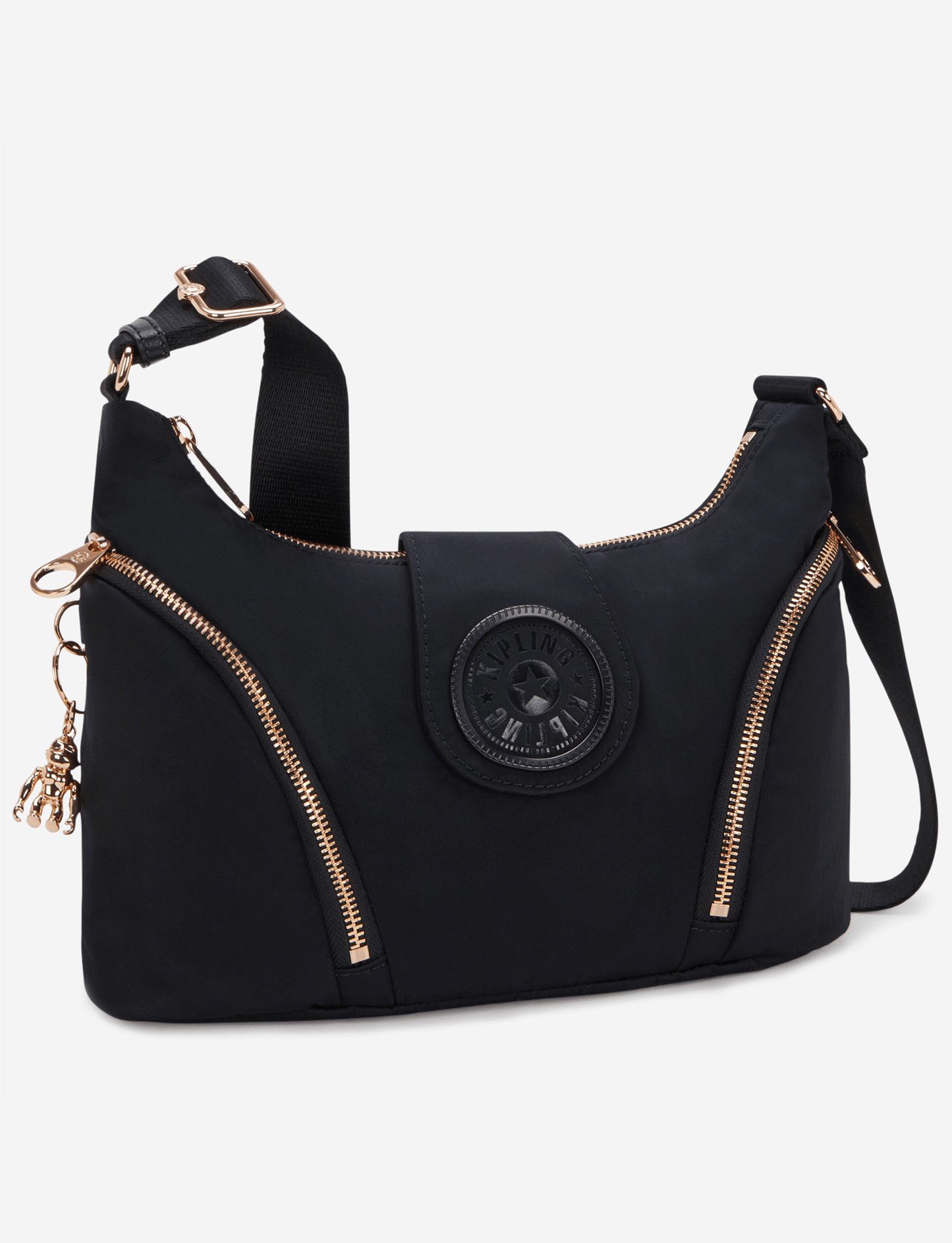KIPLING سيرا إم، حقيبة كروس متوسطة، لون أسود وردي، طراز I5107-62Q