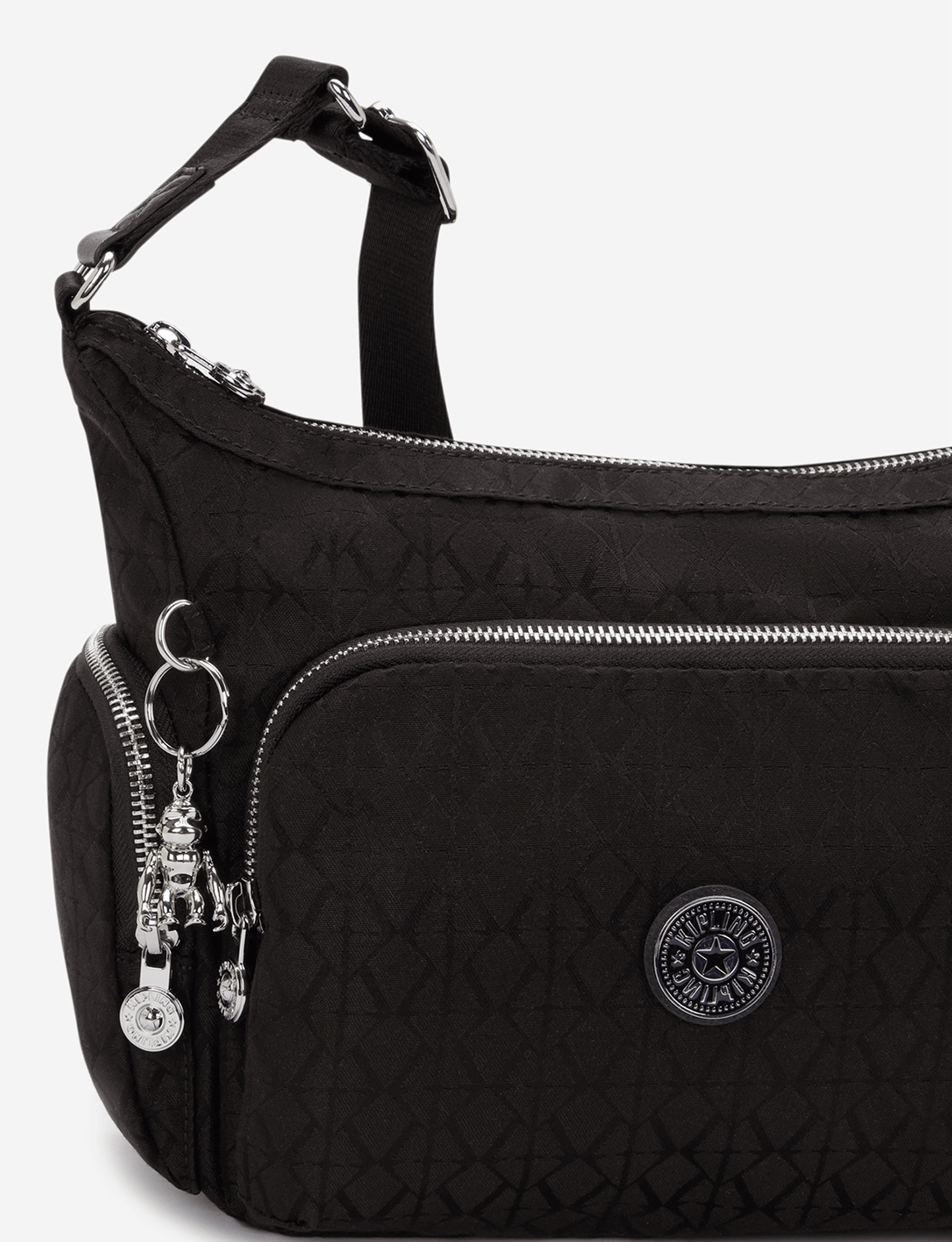 KIPLING غاب إس نوار سيغن جاكارد حقيبة كتف متوسطة I8039-4NW