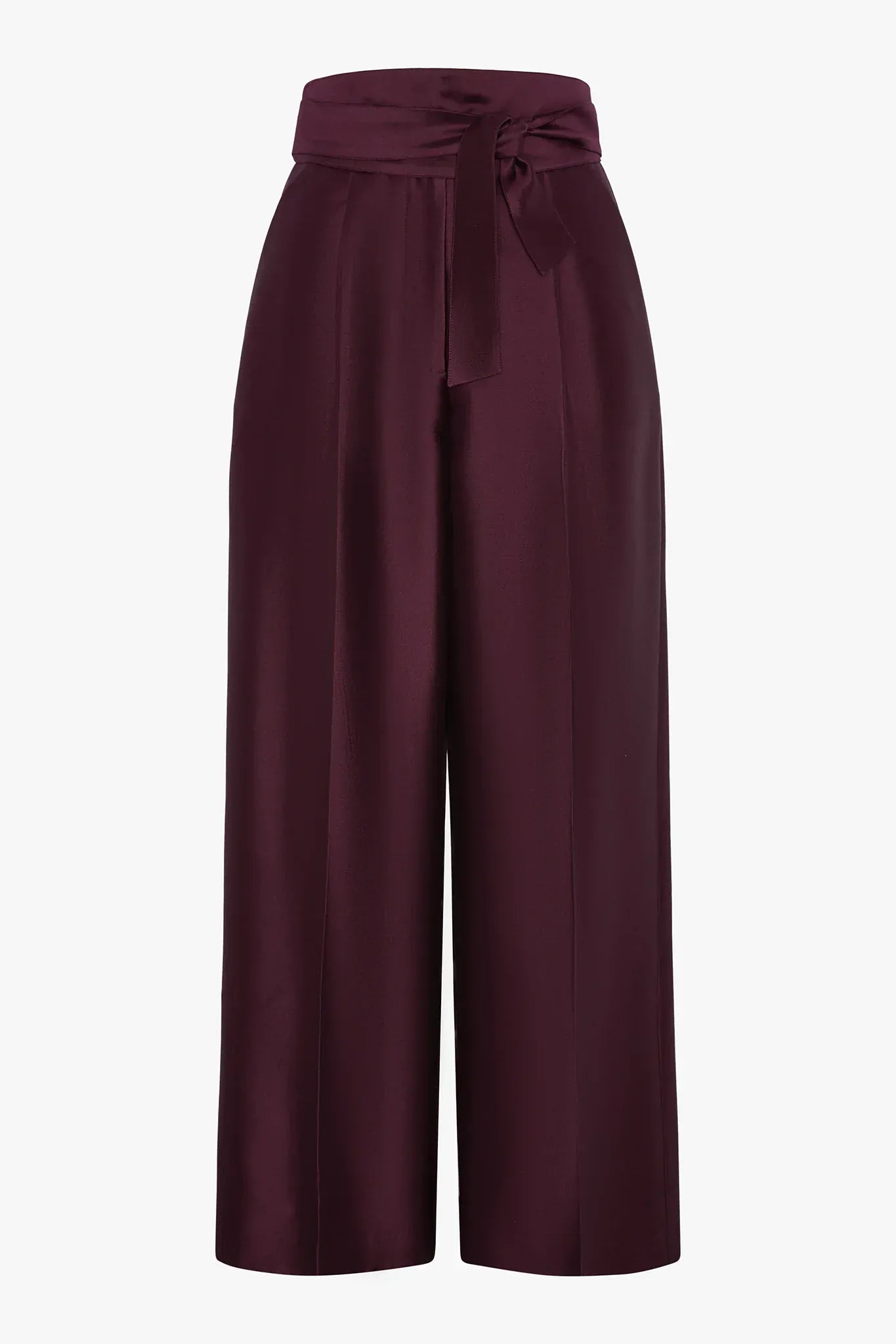 Imogen Wool Silk Wide Leg Trousers in Black