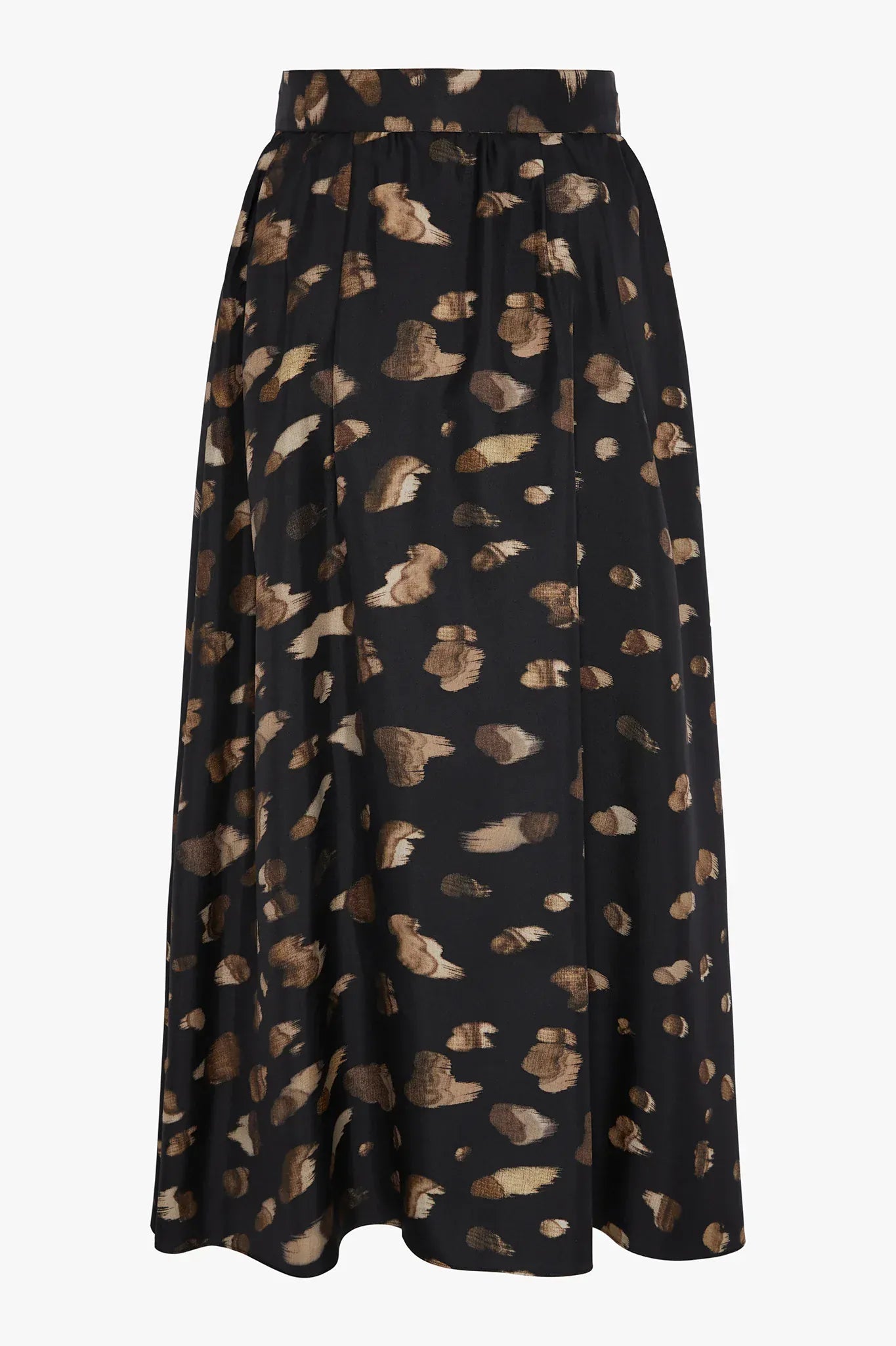 Isabella Silk Twill Printed Maxi Skirt in Purple