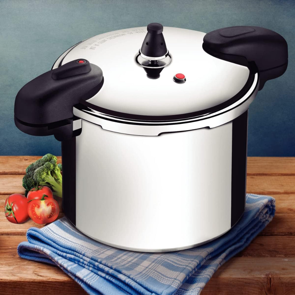 طنجرة ضغط ترامونتينا برازيل فالنسيا 24 سم 8 لتر من الألومنيوم المصقول