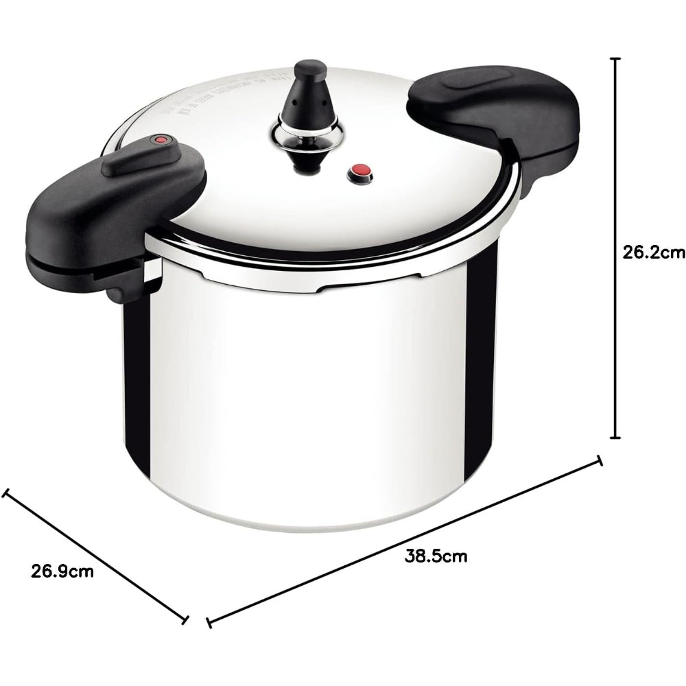 طنجرة ضغط ترامونتينا برازيل فالنسيا 24 سم 8 لتر من الألومنيوم المصقول