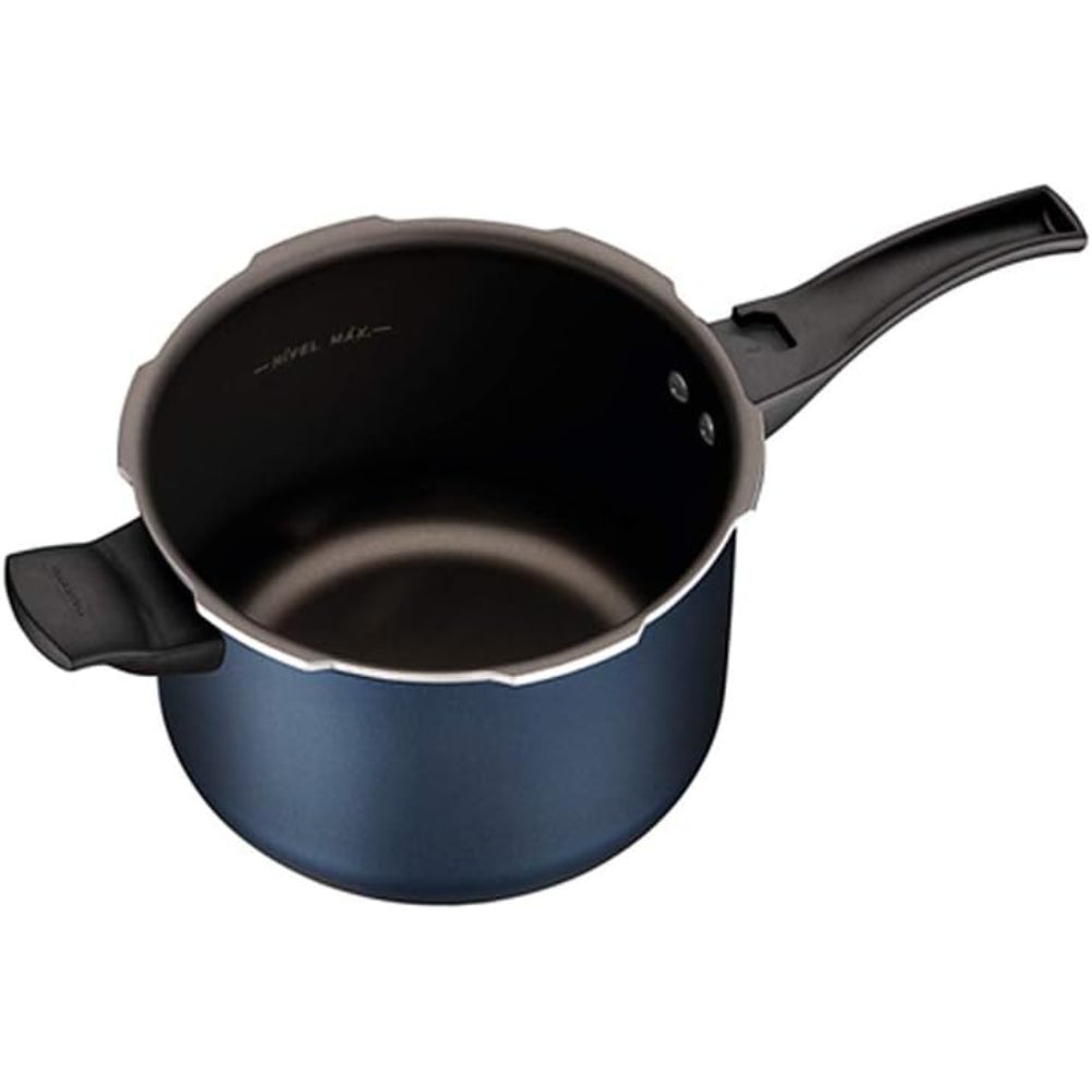 طنجرة ضغط ترامونتينا برازيل فانكوفر سبوت 20 سم، 4.5 لتر، مصنوعة من الألومنيوم الأزرق، مع طلاء ستارفلون ماكس غير لاصق داخلي وخارجي، خالٍ من مادة PFOA