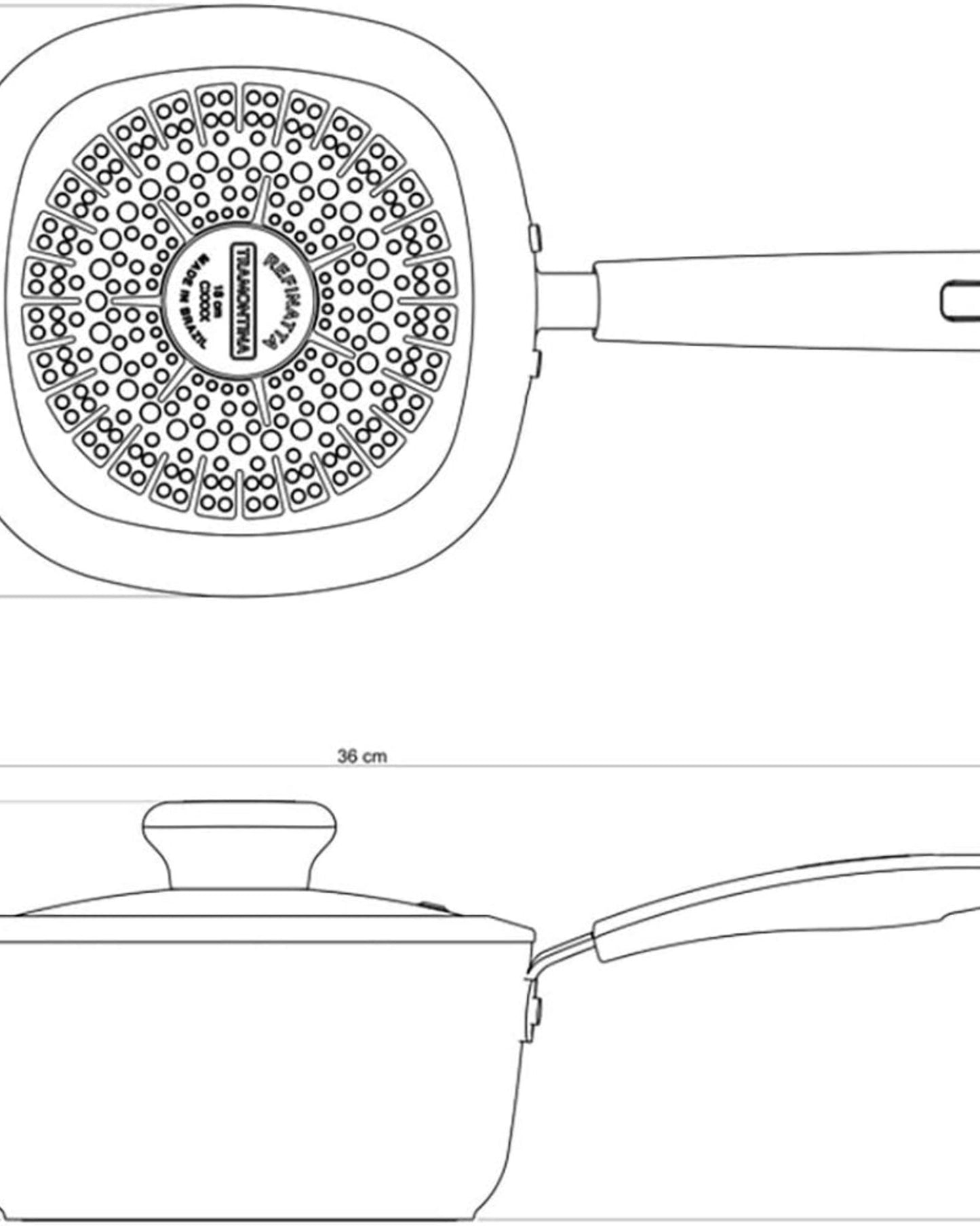 قدر ترامونتينا برازيل ريفيناتا 18 سم 2.2 لتر من الألومنيوم مع طبقة ستارفلون بريميوم غير لاصقة خالية من حمض بيرفلورو الأوكتانويك (PFOA) وطبقة خارجية من السيليكون الأحمر
