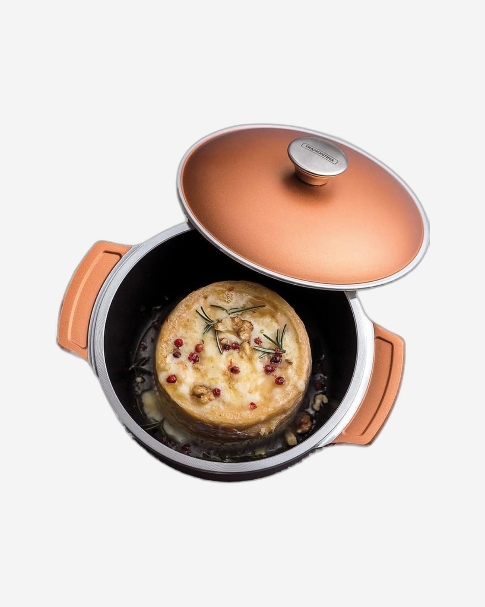 طاجن ترامونتينا برازيل ليون 24 سم 3.7 لتر من الألومنيوم الأسود المطروق مع طلاء داخلي عالي الأداء غير لاصق خالٍ من مادة PFOA من ستارفلون