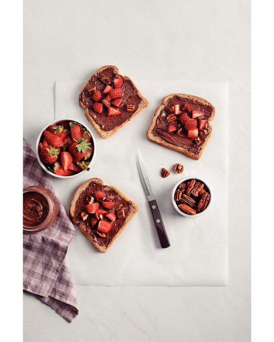 سكين حلوى ترامونتينا بشفرة من الفولاذ المقاوم للصدأ ومقبض من خشب البوليوود البني المعالج، 3 بوصات