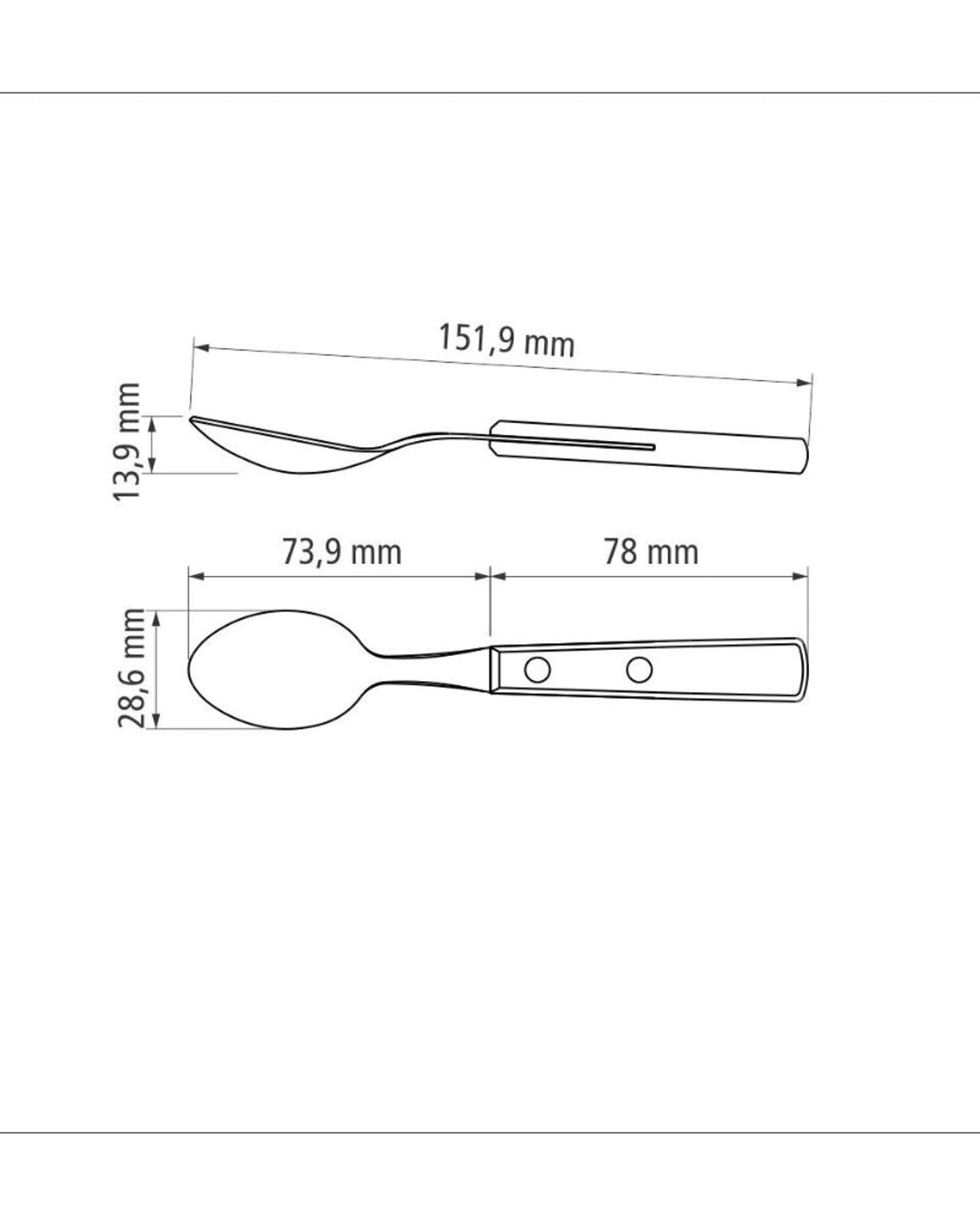 ملعقة شاي ترامونتينا ذات وعاء من الفولاذ المقاوم للصدأ ومقبض من خشب البوليوود الأحمر المعالج