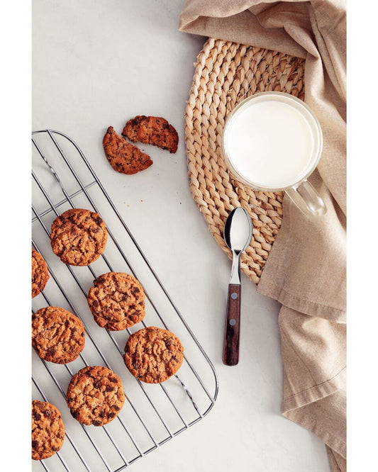 ملعقة شاي ترامونتينا ذات وعاء من الفولاذ المقاوم للصدأ ومقبض من خشب البوليوود البني المعالج