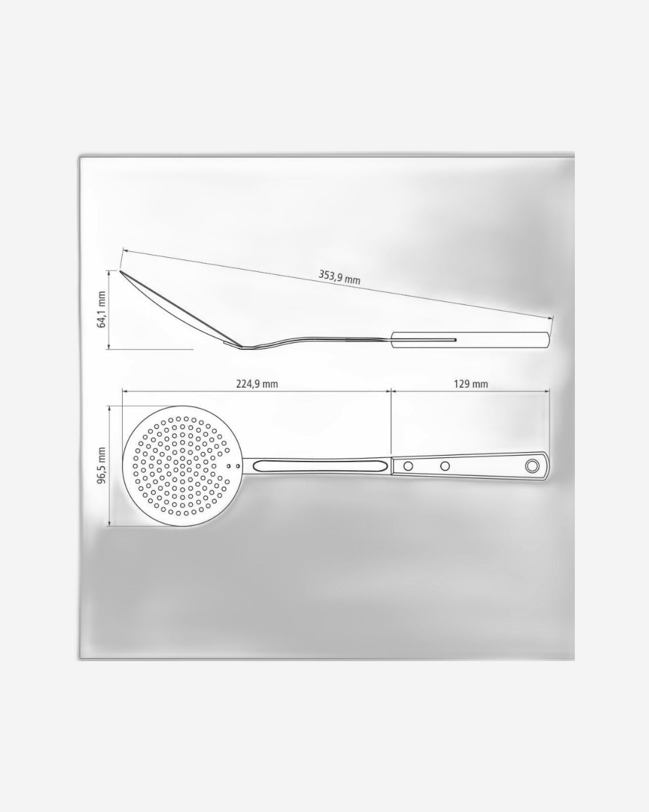 مغرفة ترامونتينا مزودة بمغرفة من الفولاذ المقاوم للصدأ ومقبض من خشب البولي وود الأحمر المعالج