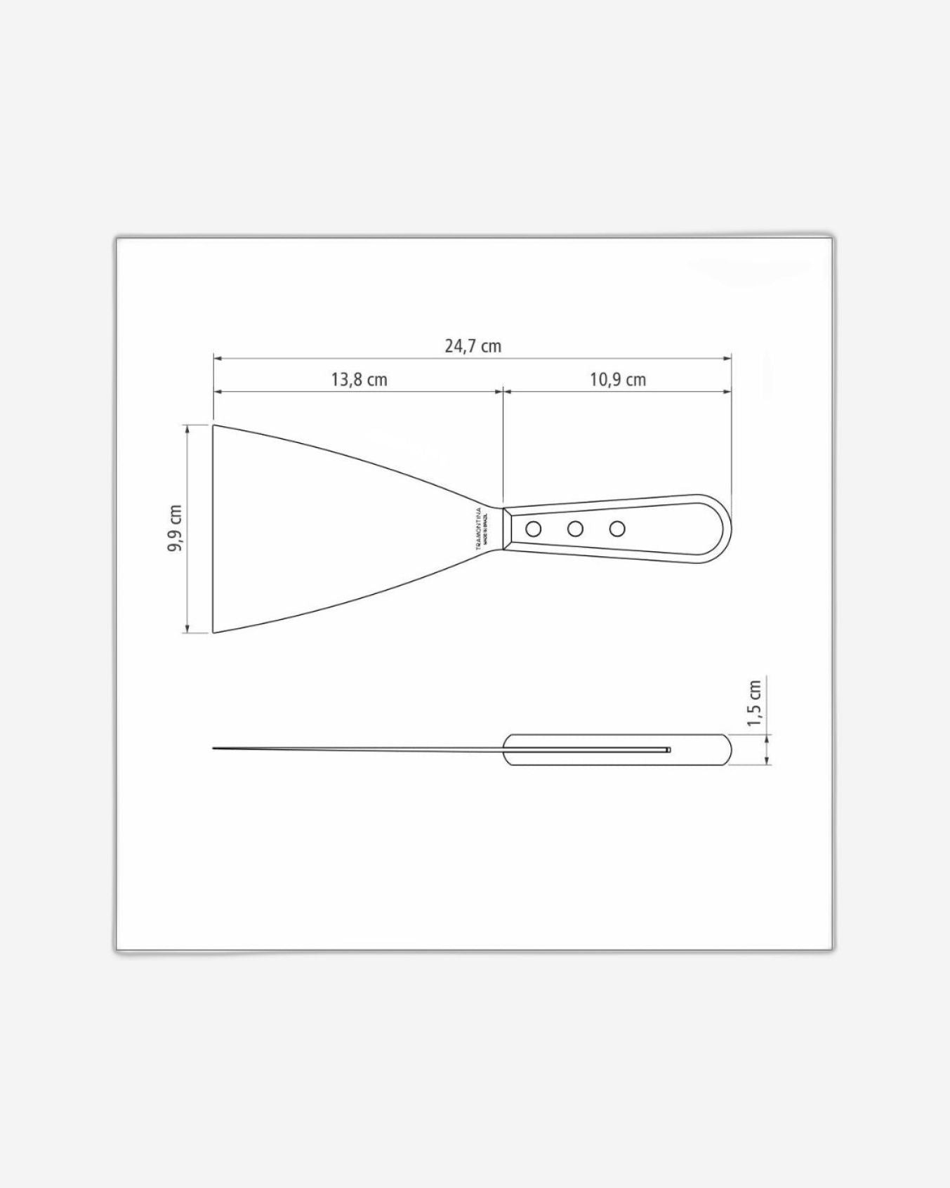 ملعقة كشط ترامونتينا بشفرة من الفولاذ المقاوم للصدأ ومقبض من خشب البولي وود الأحمر المعالج، 5 بوصات