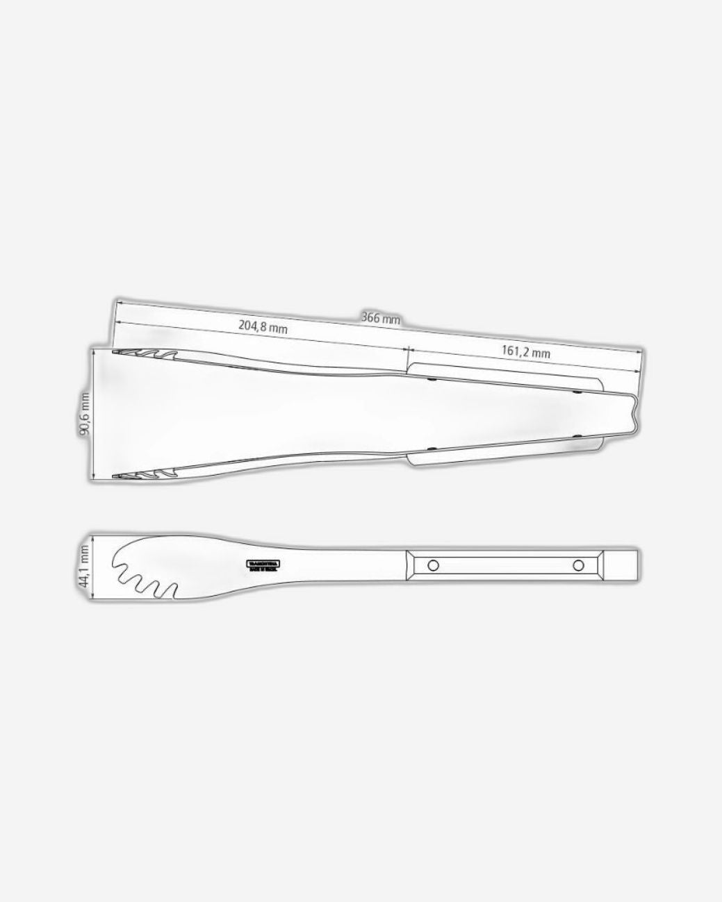 ملقط لحم تشوراسكو من ترامونتينا بمقبض من الفولاذ المقاوم للصدأ ومقبض من الخشب البني المعالج