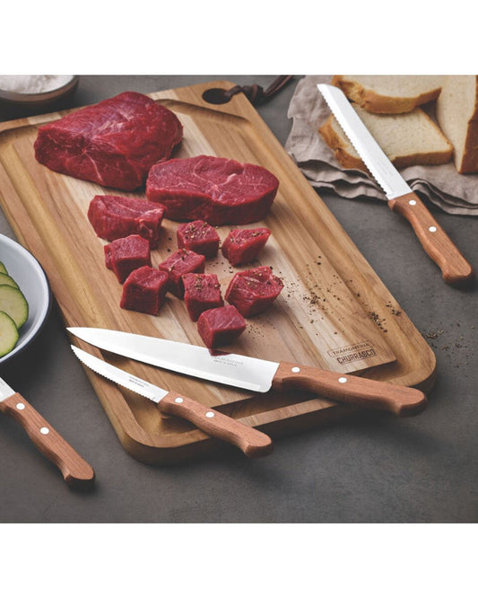 سكين طهاة ترامونتينا ديناميك 6 بوصة بشفرة من الفولاذ المقاوم للصدأ ومقبض من الخشب الطبيعي