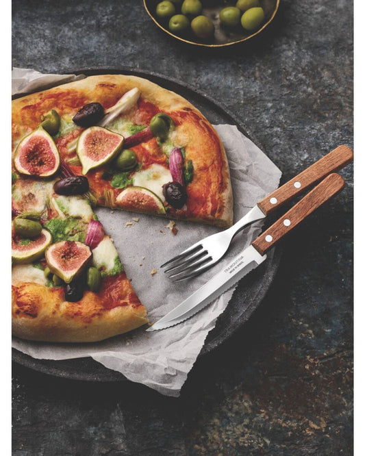 طقم أدوات مائدة ترامونتينا تشوراسكو مكون من 12 قطعة بشفرات من الفولاذ المقاوم للصدأ ومقابض من الخشب الطبيعي