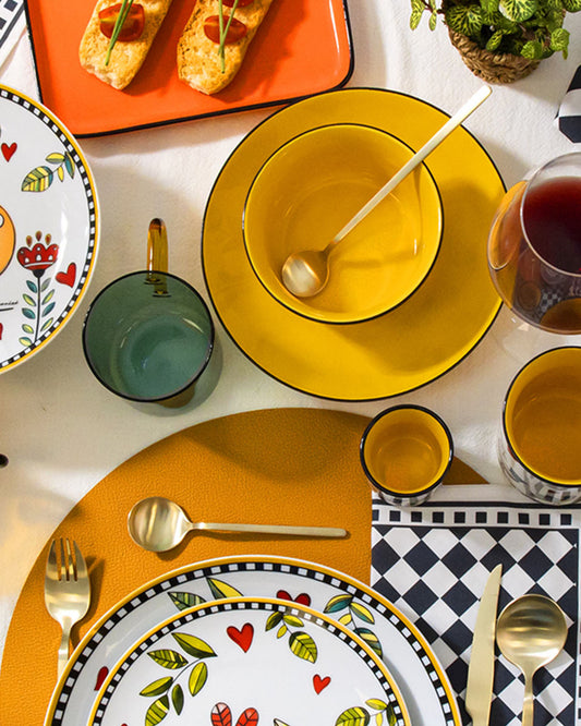 مجموعة إيغان 6 أطباق عشاء كوكوريكو أصفر Dm 27