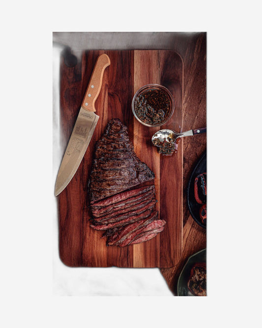 سكين لحم تشوراسكو من ترامونتينا بشفرة من الفولاذ المقاوم للصدأ ومقبض من الخشب الطبيعي 8 بوصات