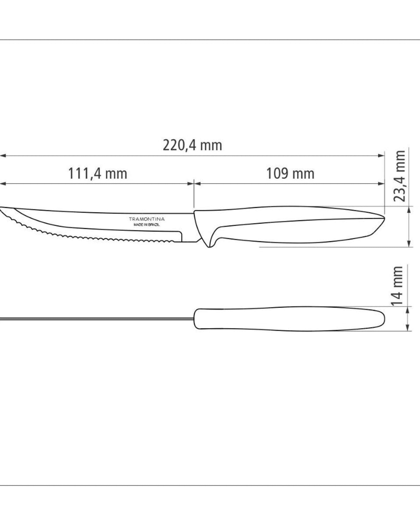 سكين ترامونتينا 5 بوصة للشرائح والفواكه، أزرق