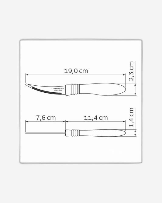 سكين طماطم ترامونتينا كور آند كور 3 بوصة بشفرة من الفولاذ المقاوم للصدأ ومقبض من البولي بروبيلين الأزرق