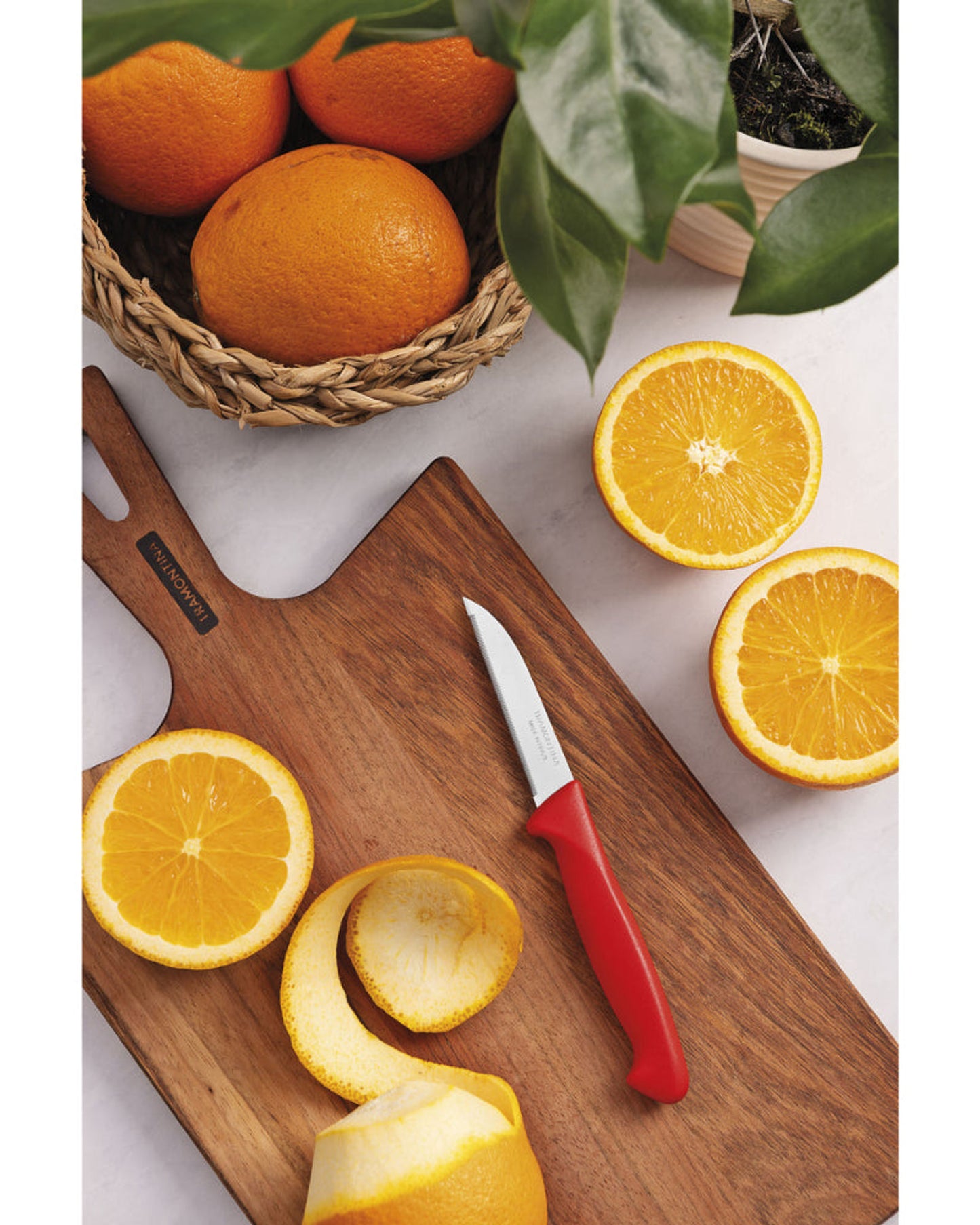 طقم سكاكين تقشير ترامونتينا، 6 قطع، أحمر