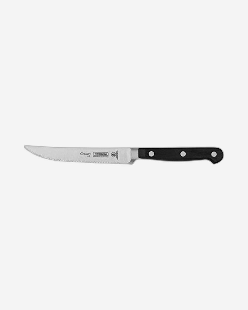Tramontina Brazil Century 5 Inches Steak and Fruit knife with Stainless Steel Blade and Black Polycarbonate Handle