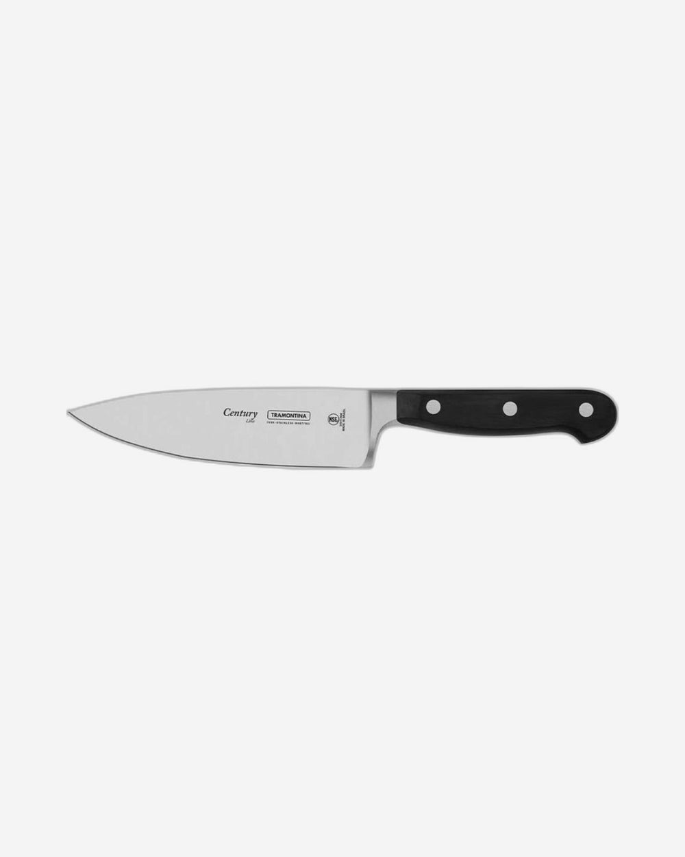 Tramontina Brazil Century 6 Inches Chef Knife with Stainless Steel Blade and Black Polycarbonate Handle