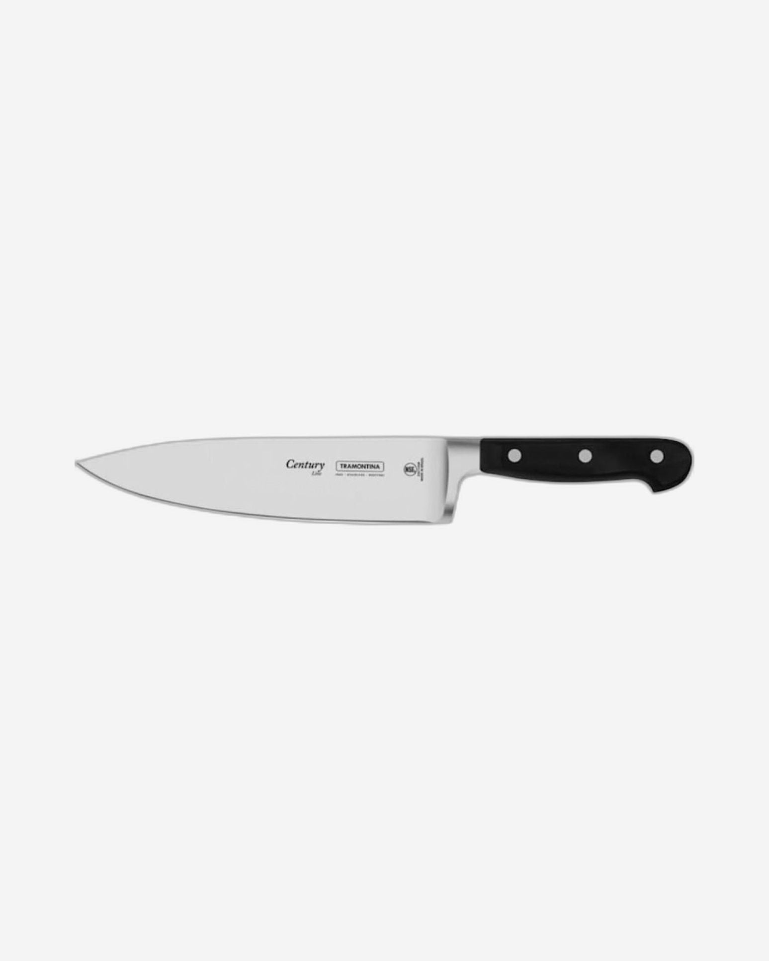 Tramontina Brazil Century 8 Inches Chef Knife with Stainless Steel Blade and Black Polycarbonate Handle