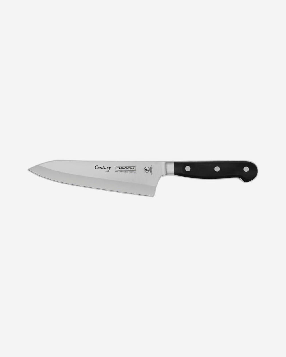 Tramontina Brazil Century 7 Inches Cook Knife with Stainless Steel Blade and Black Polycarbonate Handle