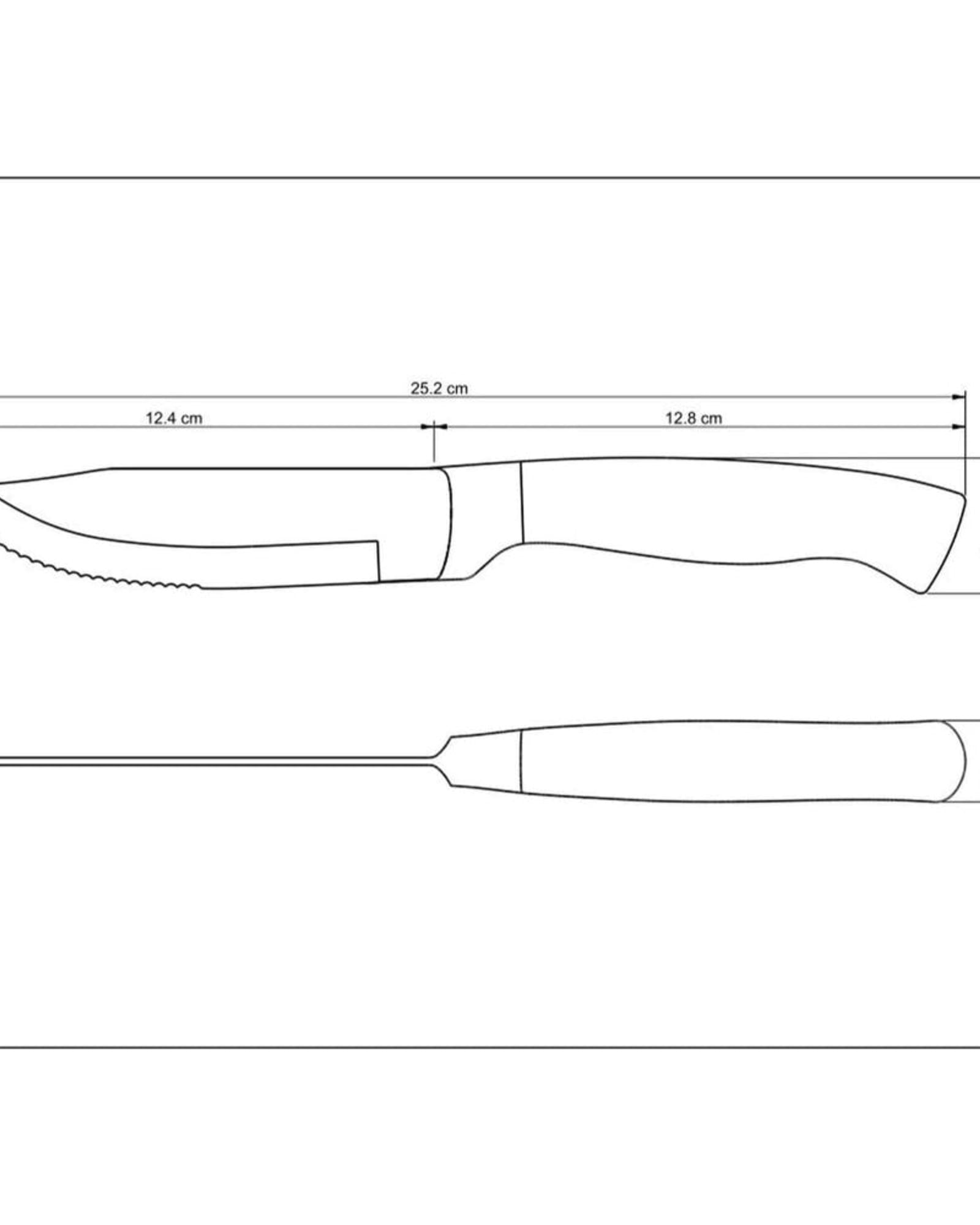 سكين شريحة لحم جامبو من ترامونتينا برازيل كرونوس بشفرة ومقبض من الفولاذ المقاوم للصدأ
