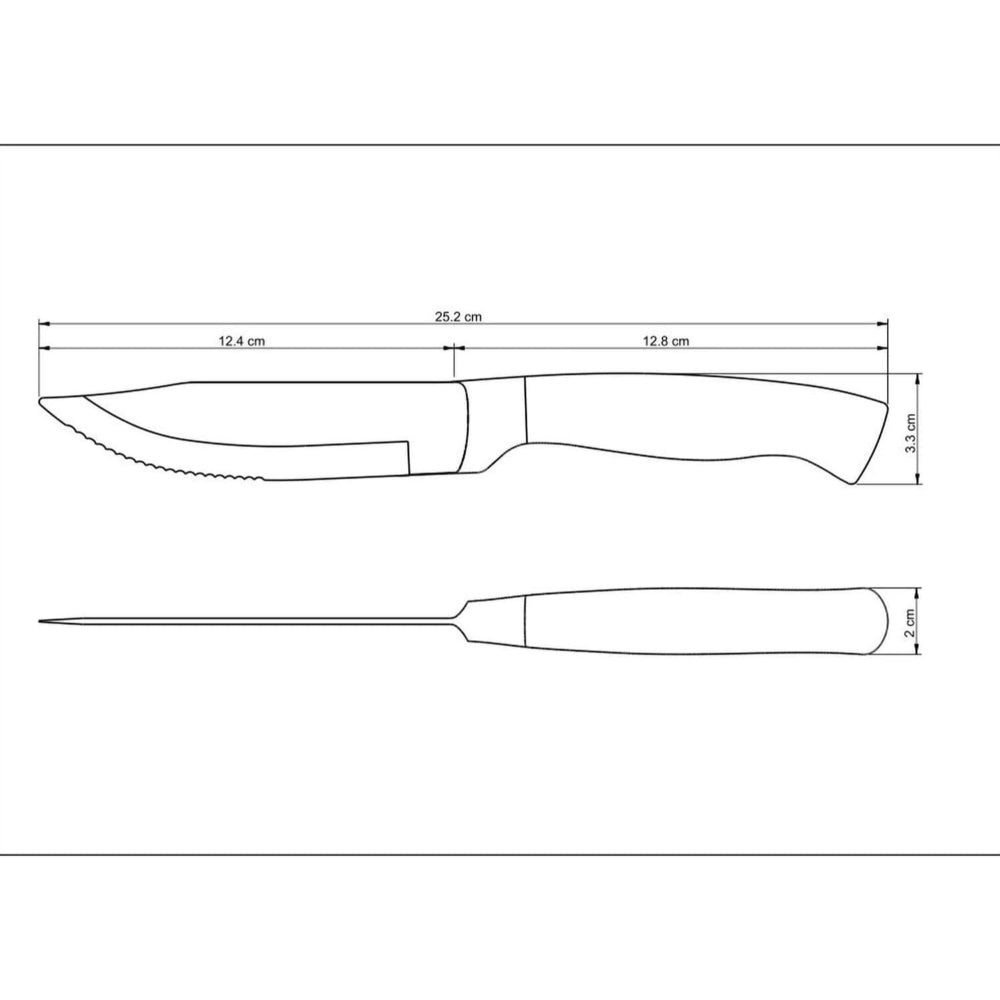 سكين شريحة لحم جامبو من ترامونتينا برازيل كرونوس بشفرة ومقبض من الفولاذ المقاوم للصدأ