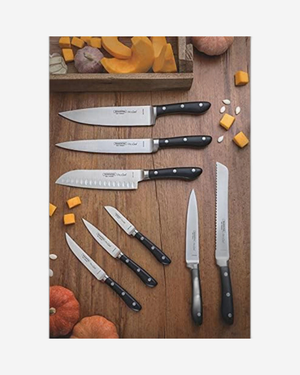 سكين خضراوات وفواكه بروشيف من ترامونتينا برازيل، مقاس 4 بوصات، بشفرة من الفولاذ المقاوم للصدأ ومقبض من البولي كربونات والألياف الزجاجية باللون الأسود