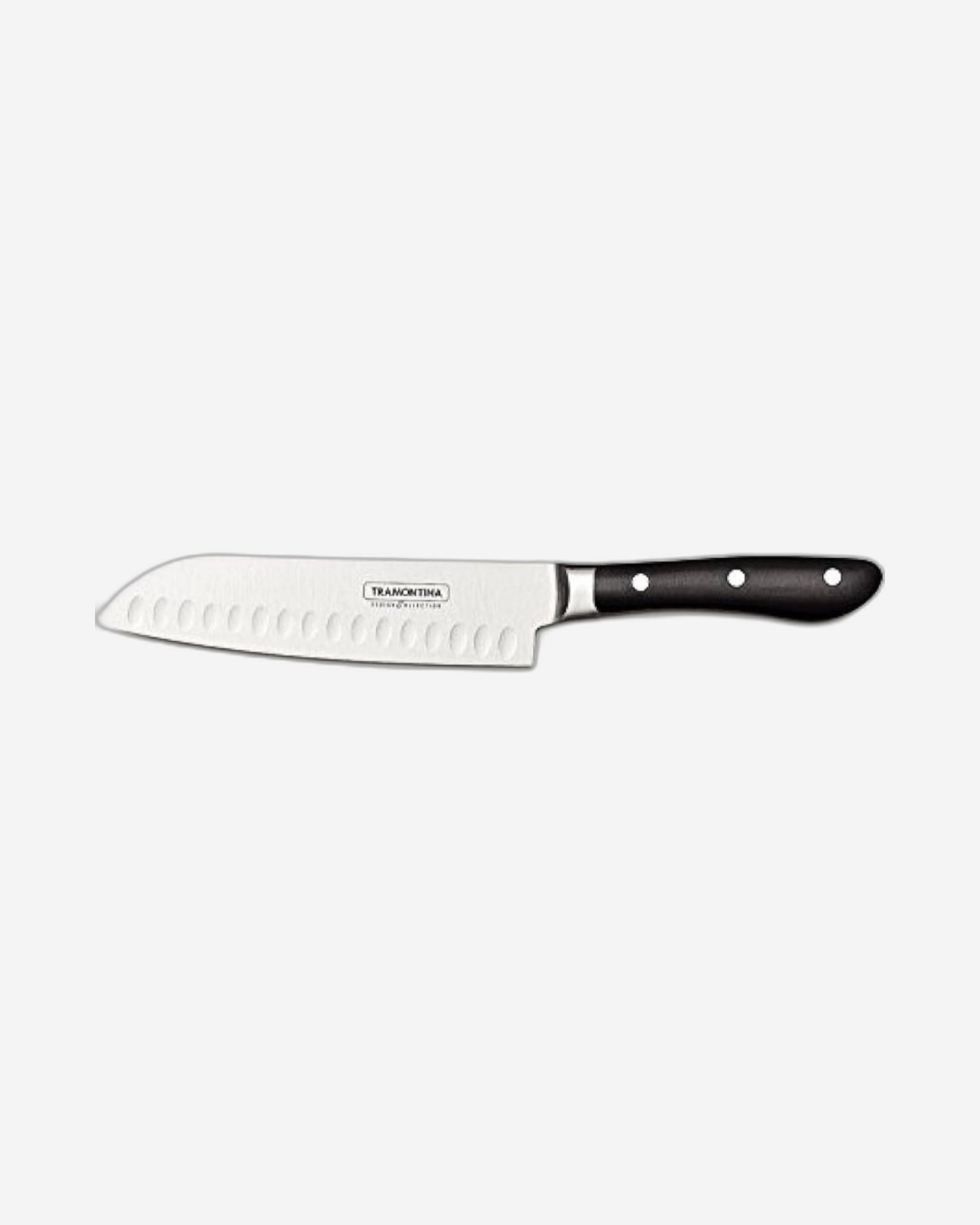 Tramontina Brazil Prochef 7 Inches Santoku Knife with Stainless Steel Blade and Black Polycarbonate and Fiberglass Handle
