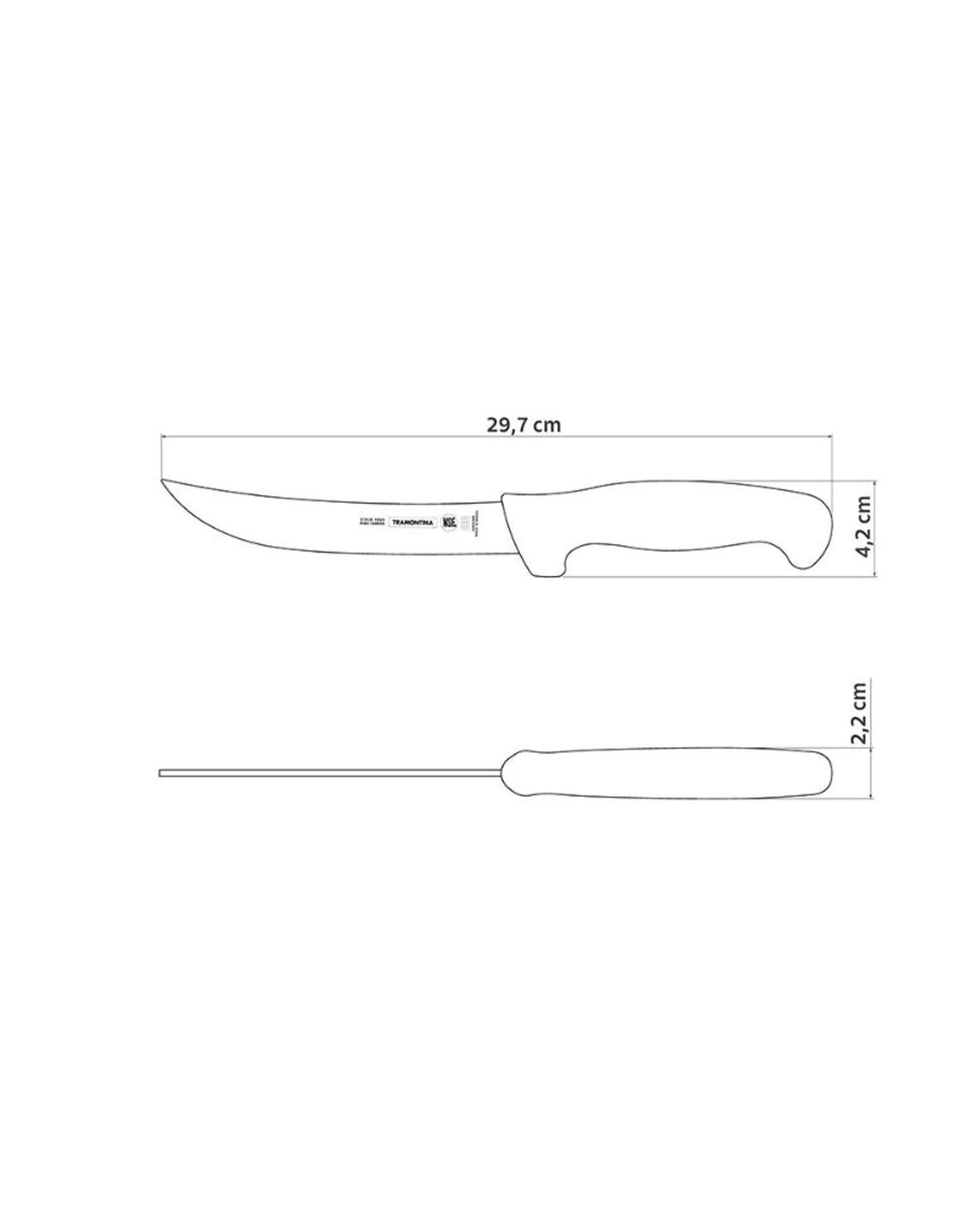 سكين ترامونتينا الاحترافية لتقطيع العظام مقاس 6 بوصات بشفرة من الفولاذ المقاوم للصدأ ومقبض من البولي بروبيلين الأصفر
