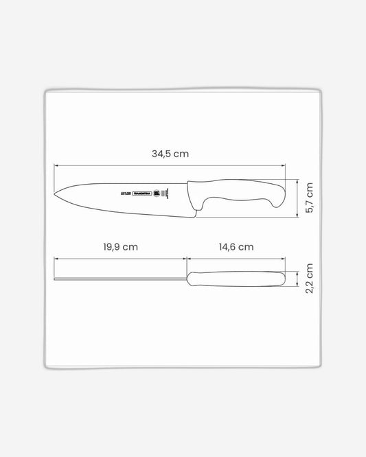 سكين اللحوم الاحترافي من ترامونتينا مقاس 8 بوصات بشفرة من الفولاذ المقاوم للصدأ ومقبض بني من البولي بروبيلين المحكم